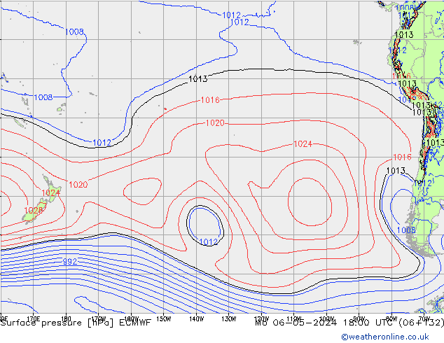 Luchtdruk (Grond) ECMWF ma 06.05.2024 18 UTC