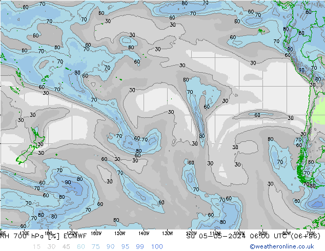 RH 700 hPa ECMWF Su 05.05.2024 06 UTC