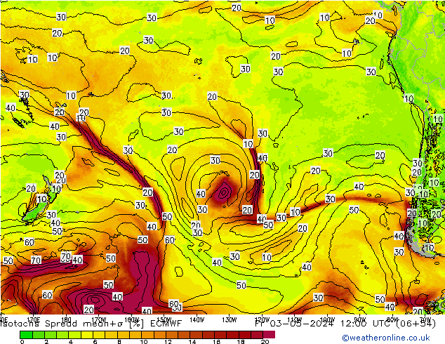 Isotachs Spread ECMWF Fr 03.05.2024 12 UTC