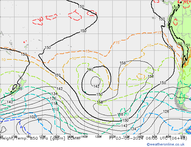 Géop./Temp. 850 hPa ECMWF ven 03.05.2024 06 UTC