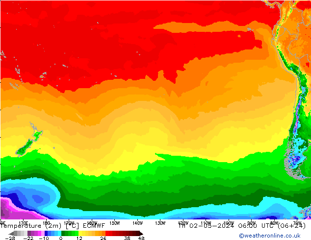 Temperature (2m) ECMWF Čt 02.05.2024 06 UTC