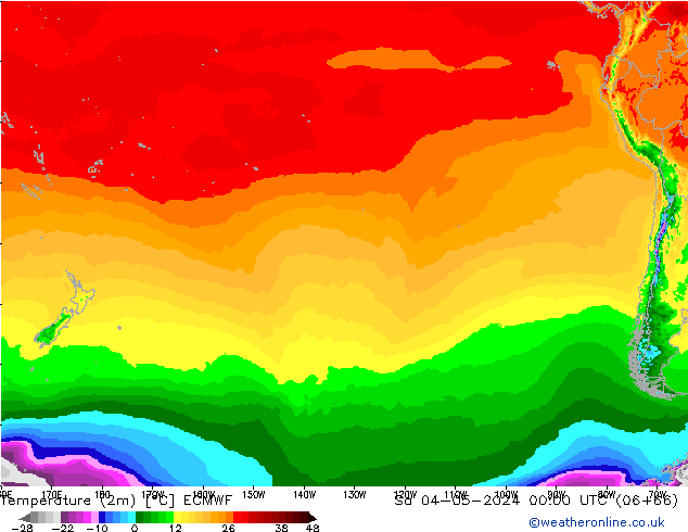 карта температуры ECMWF сб 04.05.2024 00 UTC
