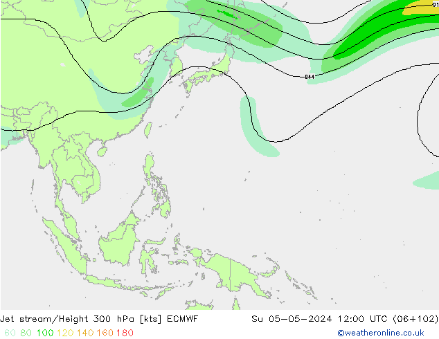 Jet stream/Height 300 hPa ECMWF Ne 05.05.2024 12 UTC