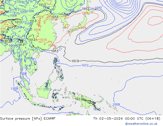 Luchtdruk (Grond) ECMWF do 02.05.2024 00 UTC