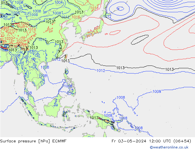 приземное давление ECMWF пт 03.05.2024 12 UTC