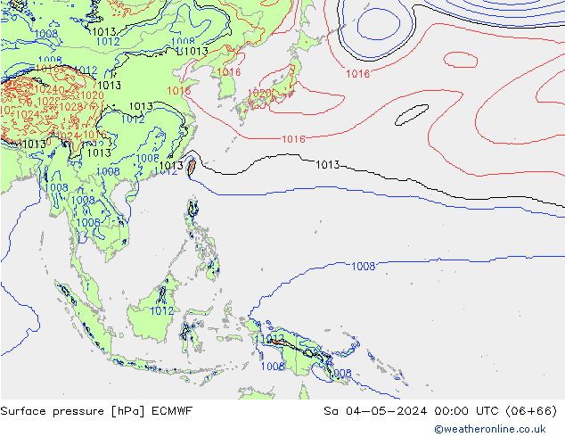 Bodendruck ECMWF Sa 04.05.2024 00 UTC