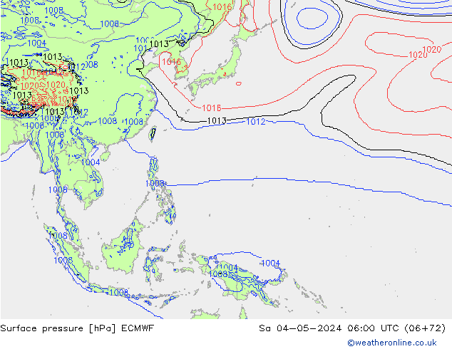 Surface pressure ECMWF Sa 04.05.2024 06 UTC