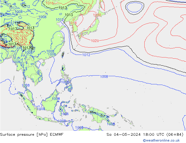 Luchtdruk (Grond) ECMWF za 04.05.2024 18 UTC