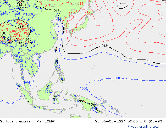 Yer basıncı ECMWF Paz 05.05.2024 00 UTC