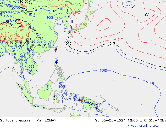 pression de l'air ECMWF dim 05.05.2024 18 UTC