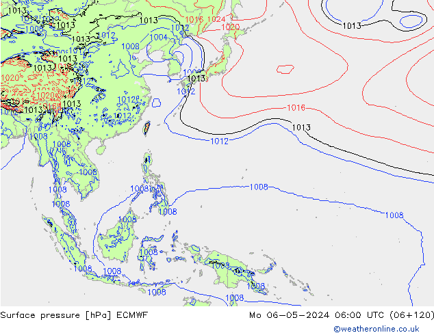 Pressione al suolo ECMWF lun 06.05.2024 06 UTC