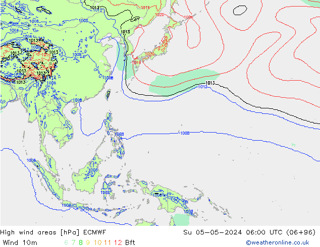 Windvelden ECMWF zo 05.05.2024 06 UTC