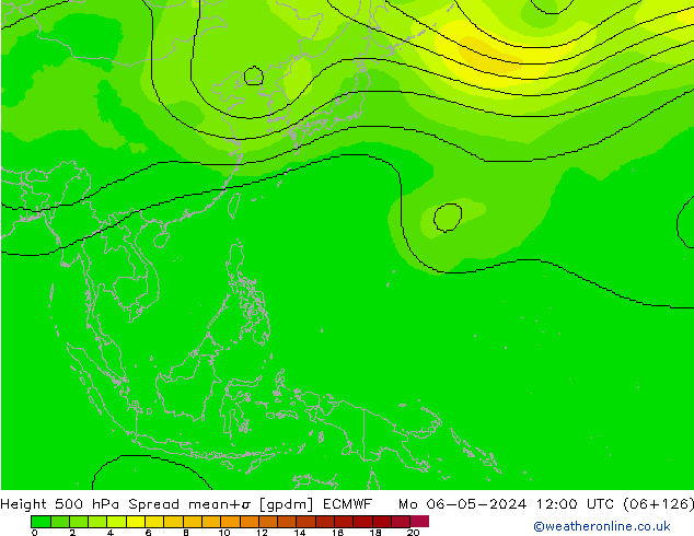 Height 500 hPa Spread ECMWF Mo 06.05.2024 12 UTC