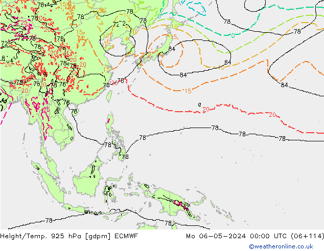 Géop./Temp. 925 hPa ECMWF lun 06.05.2024 00 UTC