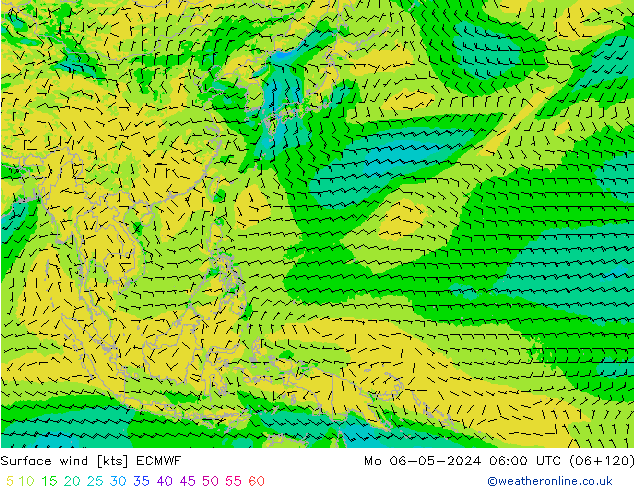 Vent 10 m ECMWF lun 06.05.2024 06 UTC