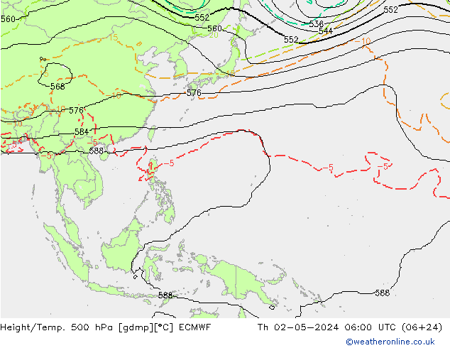 Height/Temp. 500 hPa ECMWF  02.05.2024 06 UTC