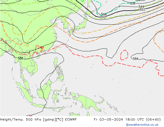 Height/Temp. 500 hPa ECMWF ven 03.05.2024 18 UTC