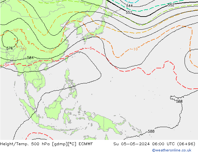 Height/Temp. 500 hPa ECMWF Ne 05.05.2024 06 UTC