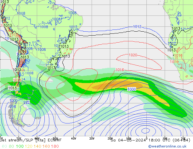 Corriente en chorro ECMWF sáb 04.05.2024 18 UTC