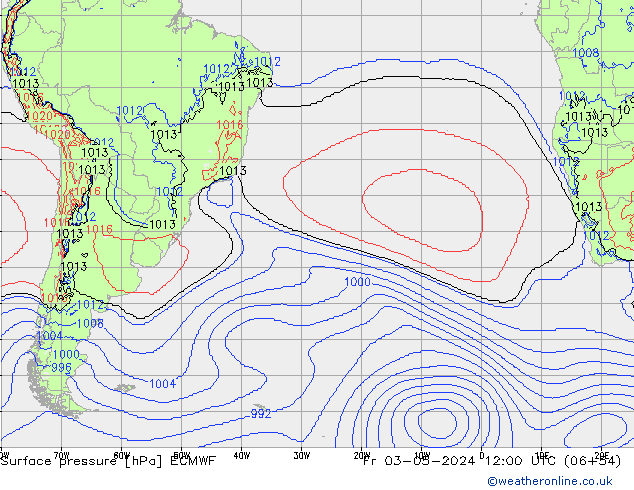 Pressione al suolo ECMWF ven 03.05.2024 12 UTC