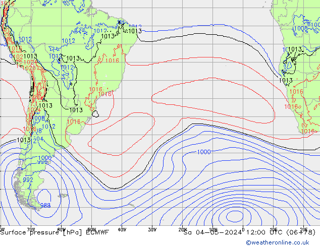 Surface pressure ECMWF Sa 04.05.2024 12 UTC