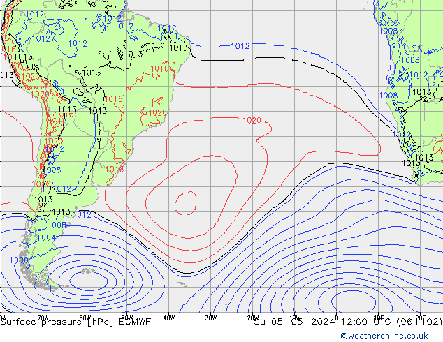 Surface pressure ECMWF Su 05.05.2024 12 UTC