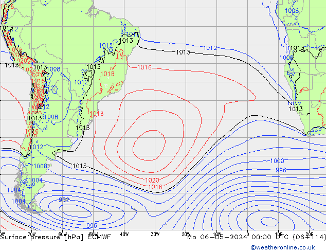 Luchtdruk (Grond) ECMWF ma 06.05.2024 00 UTC