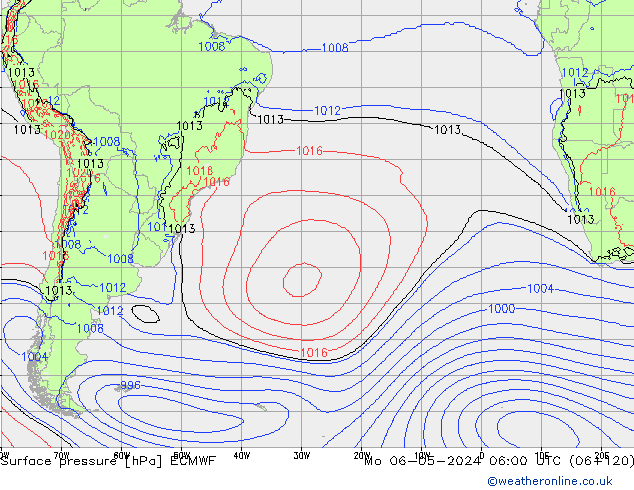 Surface pressure ECMWF Mo 06.05.2024 06 UTC