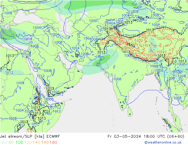 Corrente a getto ECMWF ven 03.05.2024 18 UTC