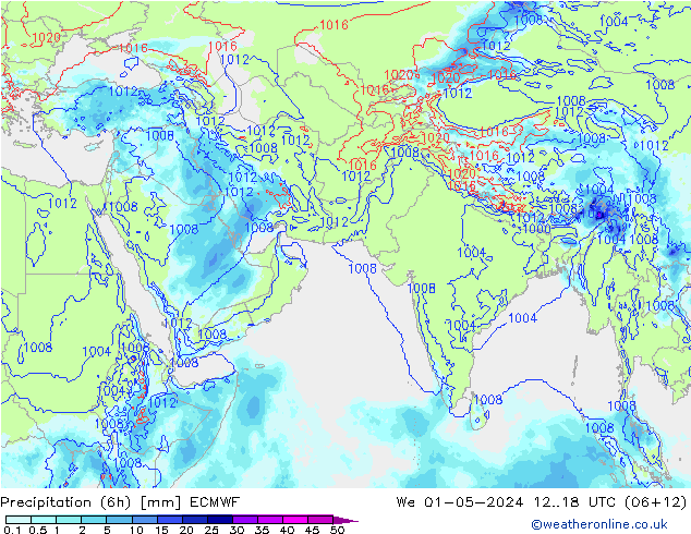 Nied. akkumuliert (6Std) ECMWF Mi 01.05.2024 18 UTC