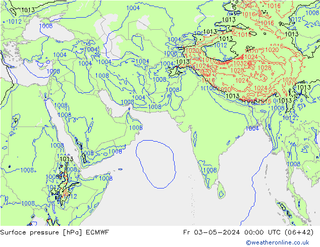 Presión superficial ECMWF vie 03.05.2024 00 UTC