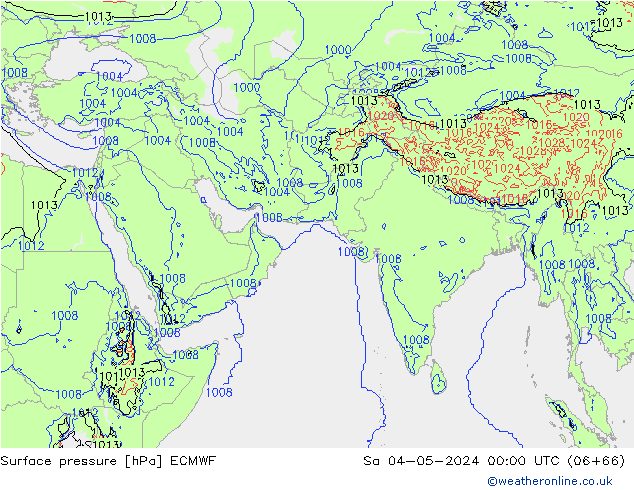 Luchtdruk (Grond) ECMWF za 04.05.2024 00 UTC