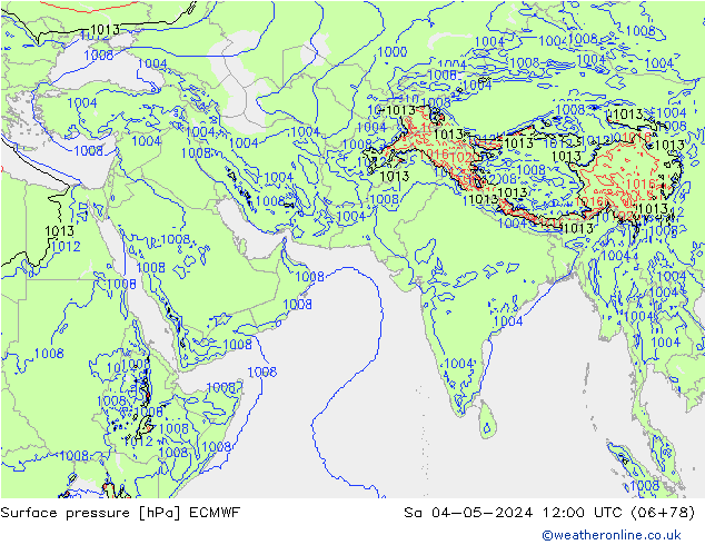 Luchtdruk (Grond) ECMWF za 04.05.2024 12 UTC