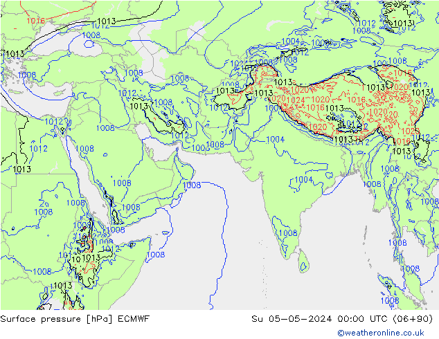 Surface pressure ECMWF Su 05.05.2024 00 UTC