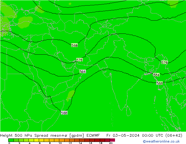 Height 500 hPa Spread ECMWF pt. 03.05.2024 00 UTC