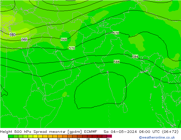 Height 500 hPa Spread ECMWF so. 04.05.2024 06 UTC