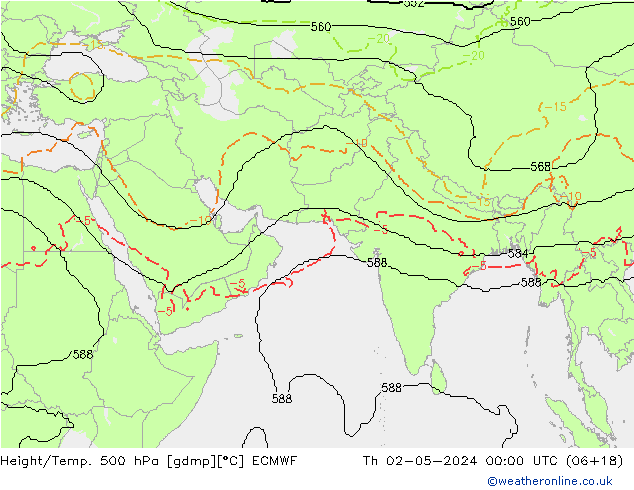Yükseklik/Sıc. 500 hPa ECMWF Per 02.05.2024 00 UTC