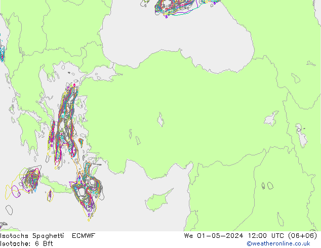 Isotachen Spaghetti ECMWF wo 01.05.2024 12 UTC