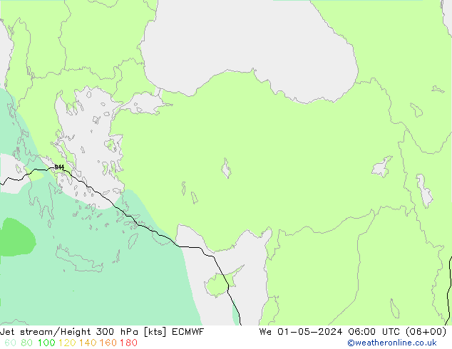 Straalstroom ECMWF wo 01.05.2024 06 UTC