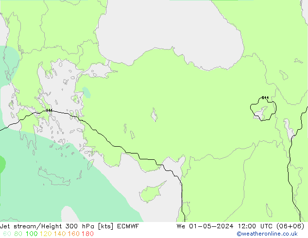 Jet stream/Height 300 hPa ECMWF We 01.05.2024 12 UTC