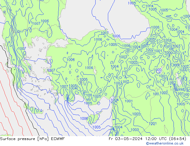 Luchtdruk (Grond) ECMWF vr 03.05.2024 12 UTC