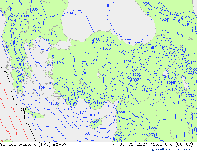 Surface pressure ECMWF Fr 03.05.2024 18 UTC