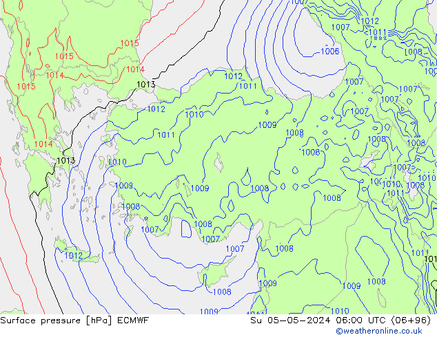 Yer basıncı ECMWF Paz 05.05.2024 06 UTC