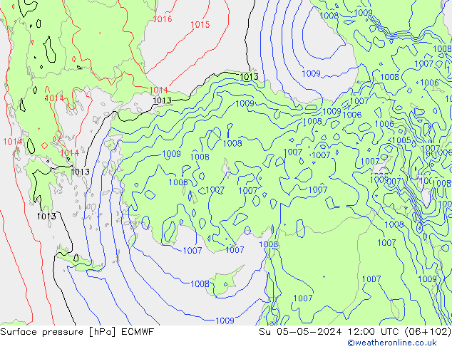 Luchtdruk (Grond) ECMWF zo 05.05.2024 12 UTC