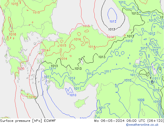 Surface pressure ECMWF Mo 06.05.2024 06 UTC