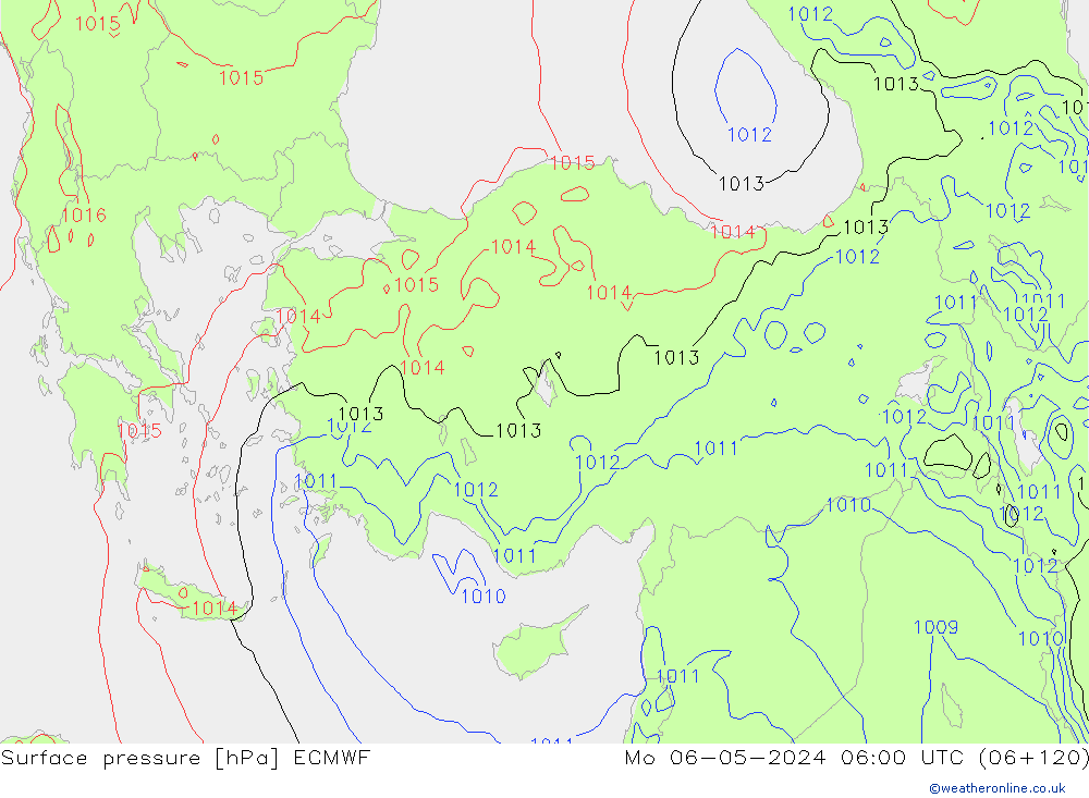 Surface pressure ECMWF Mo 06.05.2024 06 UTC