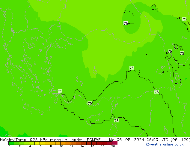 Height/Temp. 925 hPa ECMWF Mo 06.05.2024 06 UTC