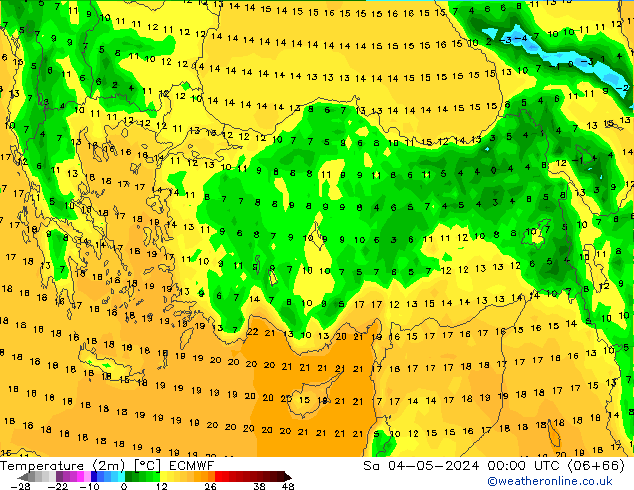 Temperature (2m) ECMWF So 04.05.2024 00 UTC