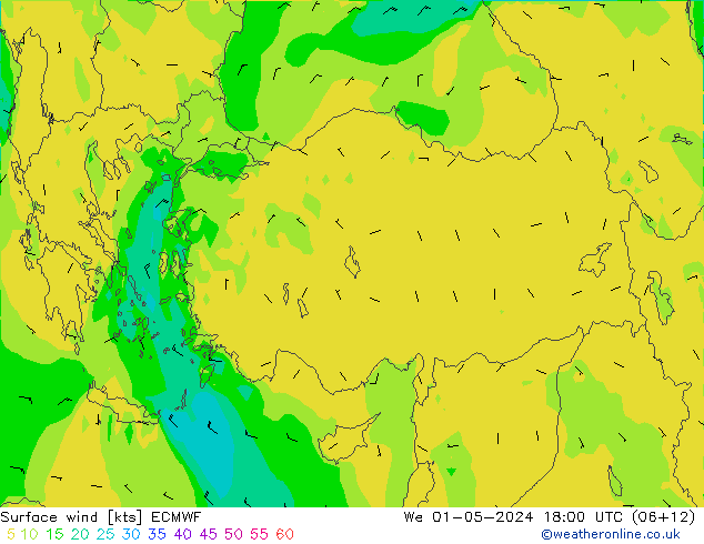 Surface wind ECMWF St 01.05.2024 18 UTC