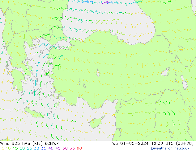 Wind 925 hPa ECMWF We 01.05.2024 12 UTC